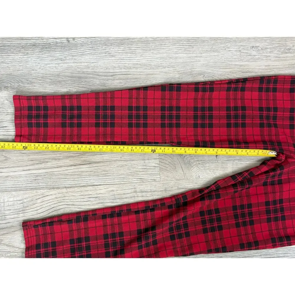 Anthropologie Sanctuary Grease Red and Black Plaid Leggings/Pants Sz M
